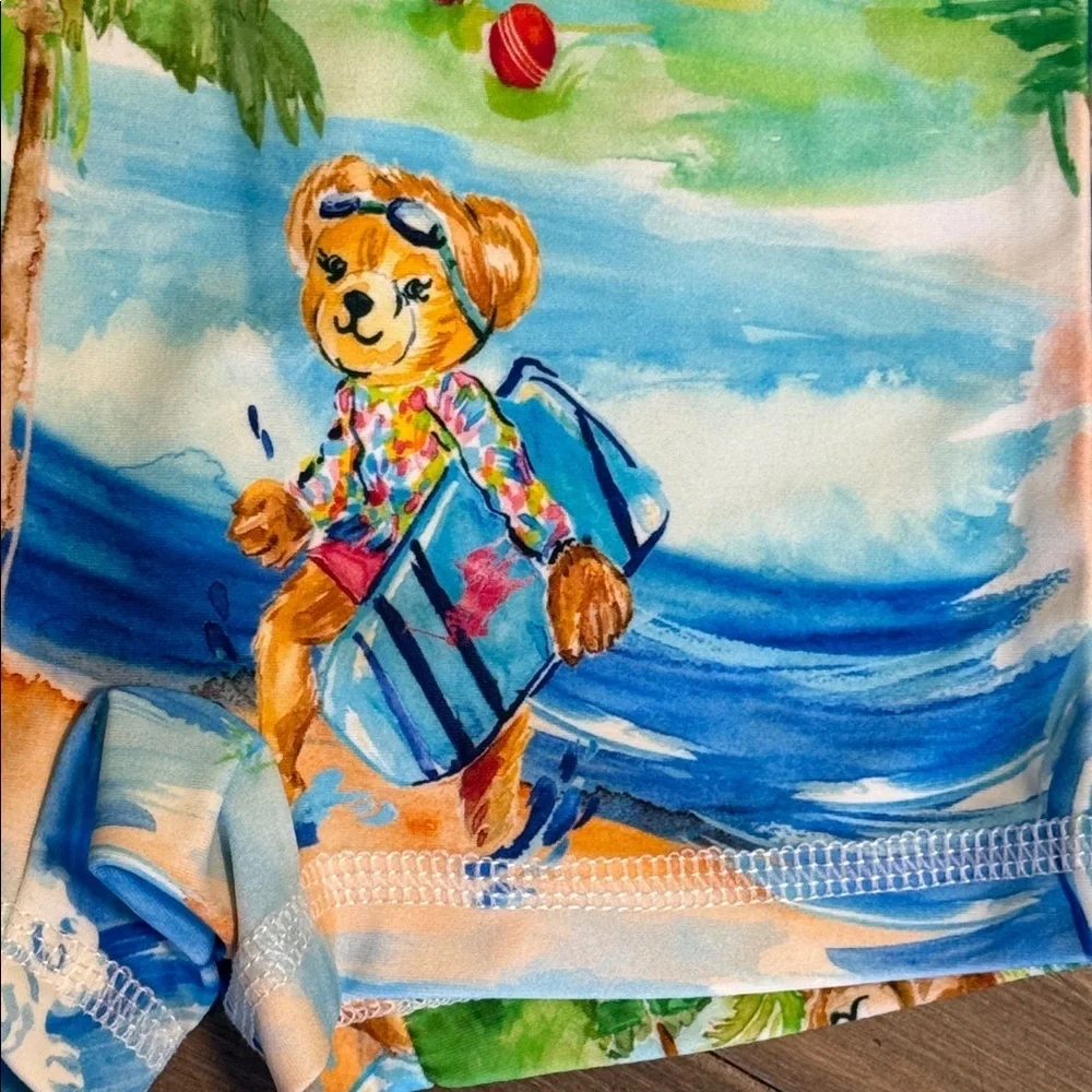 Ralph Lauren Polo Bear Tropical Resort Baby Rash Guard Swimsuit 3-6M
